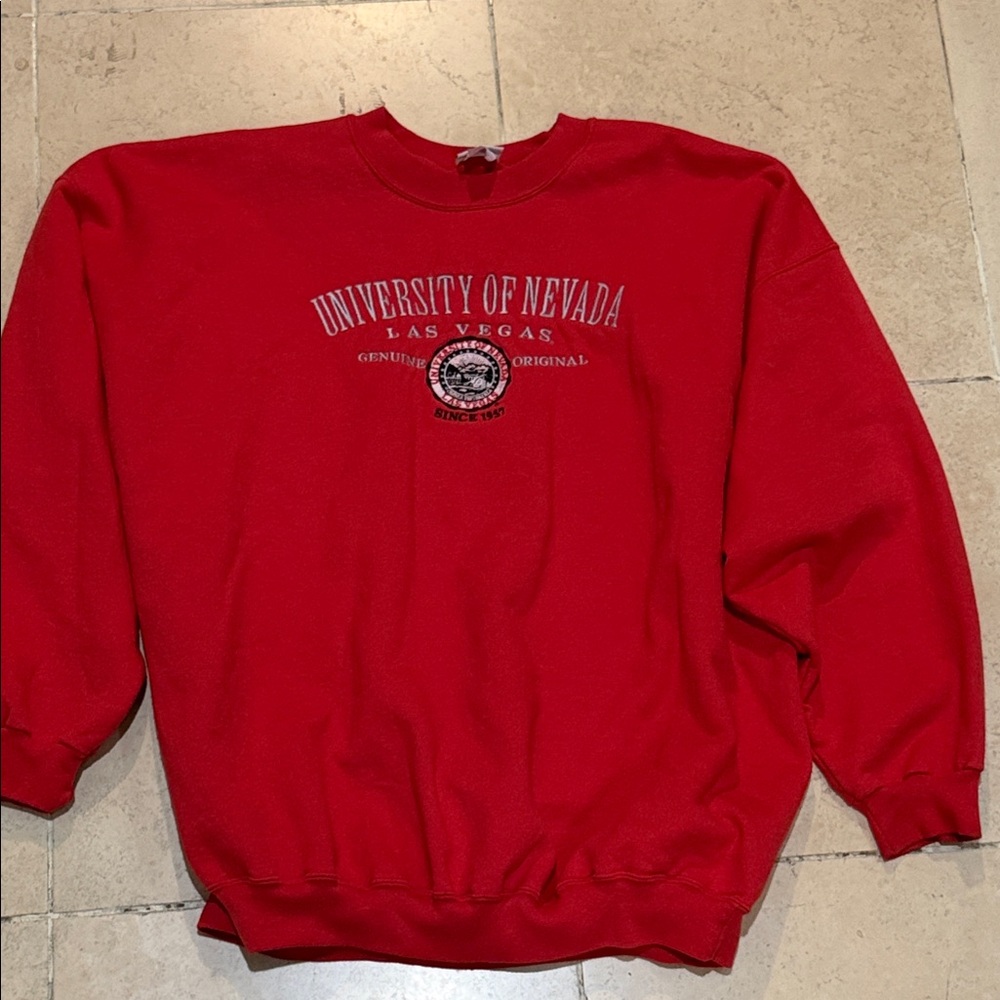 Vintage Port and Company Red Crewneck with UNLV Design
